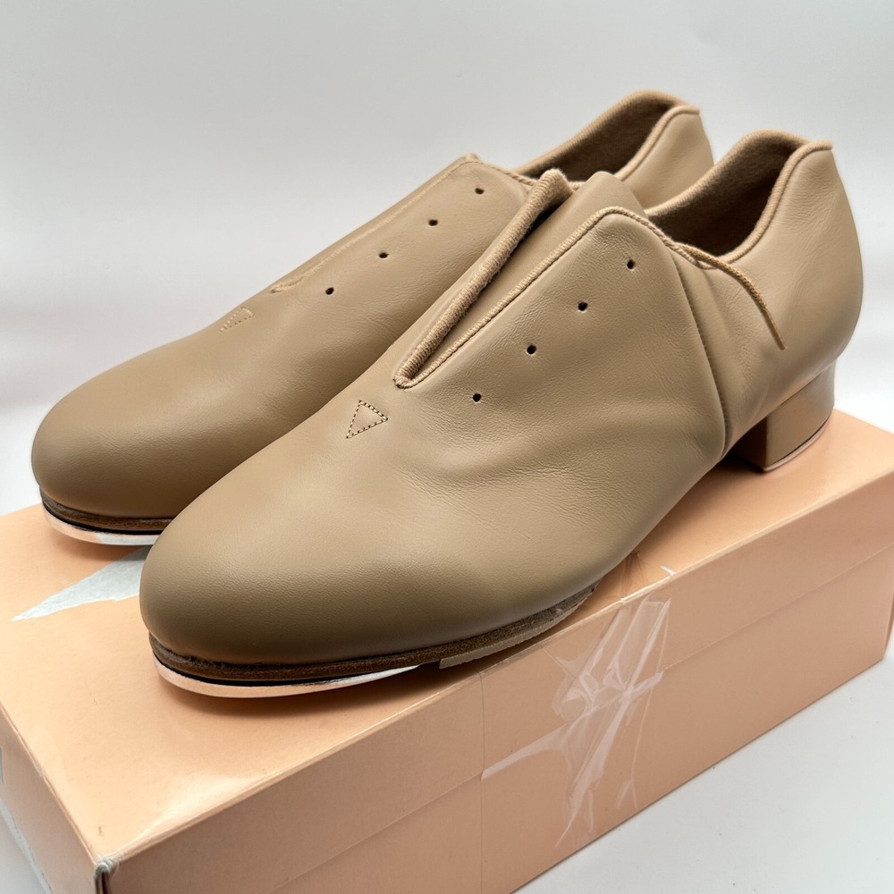 Bloch Tap Shoes Flex Oxford Size‎ 10.5M Tan Brown Leather Lace Up Dance NEW